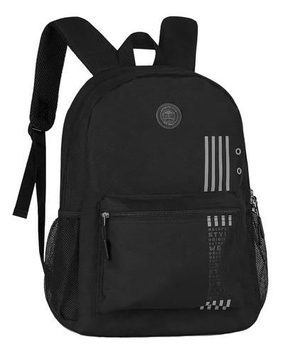 Mochila Escolar Sport Preta Clio Style Mf24052 Cor Preto