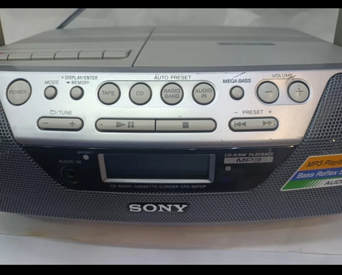Radio Grabadora Sony Cfd-s07cp Cassete, Mp3 Gris (Usado)