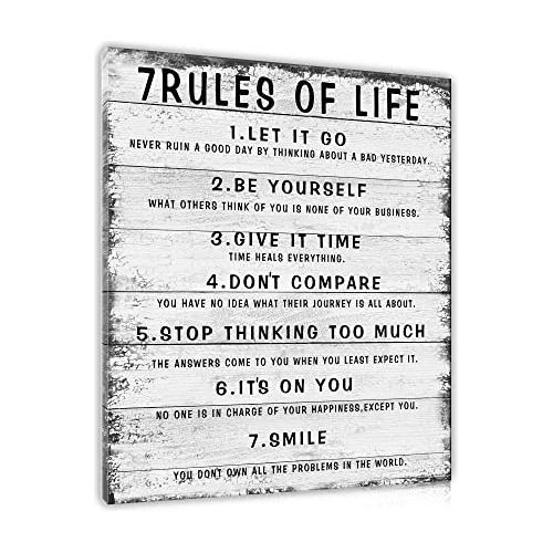 7 Reglas De Vida, Arte De Pared Motivacional Enmarcado,...