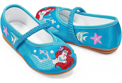 Zapatos Bordados De Sirenita Ariel Para Bebas