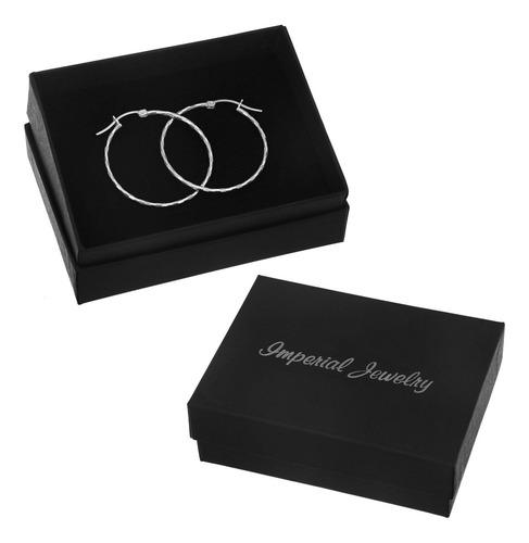 Arete De Plata 925 Para Mujer Con Diamantado Domino De 30mm