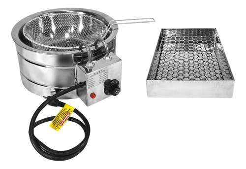 Tacho Fritura Fritadeira Elétrica 4 Litros Inox 3000w C/ Sec Cor Prateado Frequência 60 110v