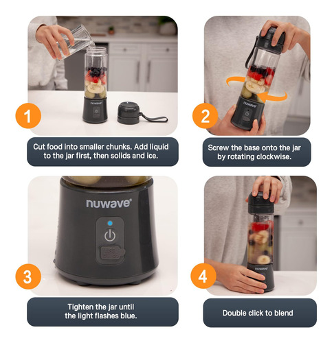 Licuadora Portátil De Nuwave, Licuadora Personal Con Usb-c R