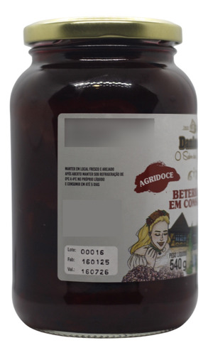 Beterraba Agridoce Em Conserva Danimar Vidro 540g - 4 X 540g