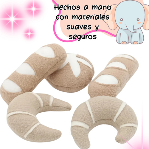 Pan Y Medialunas De Tela / Set Panadería Cocinita Mercado