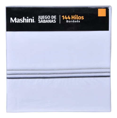 Juego Sábanas Bordadas 144 Hilos 1.5 Plazas Mashini Colores