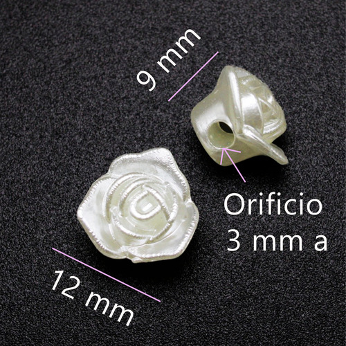 Cuenta Separador Acrílico 100g Pulseras Bisutería Collares Flor1 Nacar 240pz 1.2 Cm 9 Mm