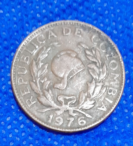 Moneda De 5  Centavos En Cobre Del Año 1976, Buen Estado 