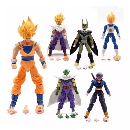 Kit Boneco Dragon Ball Z Action Figure Goku, Cell, Goku Black