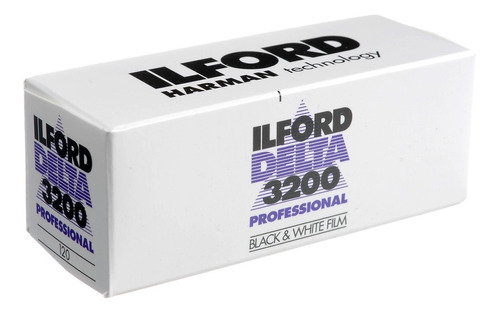 Película fotográfica en blanco y negro Ilford Delta 3200, 120 mm