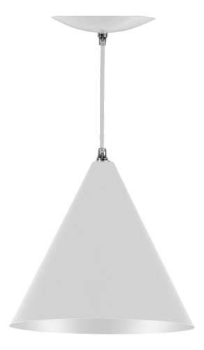 Pendente Luminária Cone P 18cm Diâmetro X 16cm Al. Cor Branco x Branco