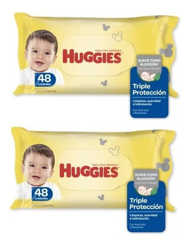 Pack X2u Toallitas Húmedas Triple Protección Huggies 48 u