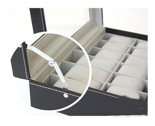 Imagen 3 de 5 de Caja Organizador De Relojes Y Joyas Negro Envio Gratis