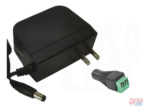 Imagen 2 de 2 de Eliminador 12v 2a Conector Tira Led+ Hembra Adaptador Jack