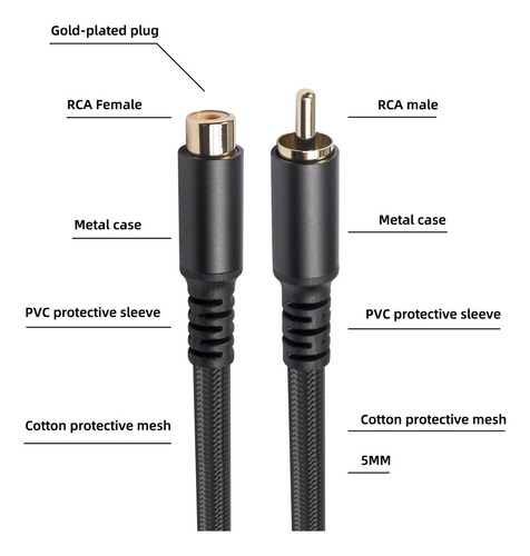 Cable De Extensión Rca Cable De Audio Y Vídeo Rca Macho A He