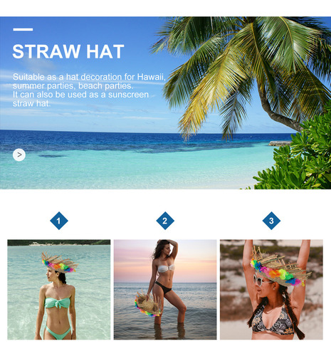 . Sombrero Hawaiano De Paja Con Disfraz De Vaquero