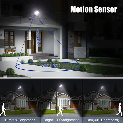 Reflector Solar Panel Recarga Farol Exterior Luz Led Jardín