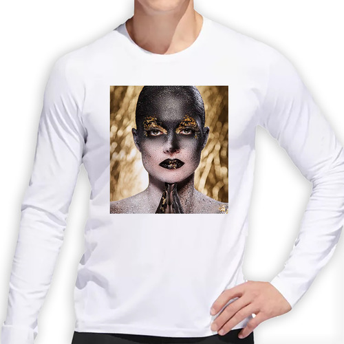 Remera Hombre Ml  Oro Mirando Frente Rezando Make Up