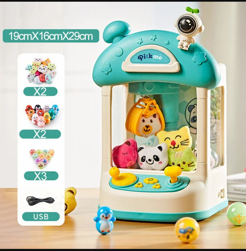 Mini Maquina Atrapa Peluches Astronauta Celeste