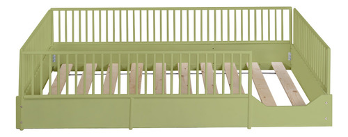 Cama Cuna Para Bebe De Madera En 7 Colores Mate Individual Color Verde