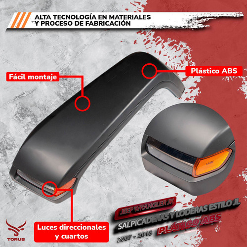 Salpicaderas Loderas Estilo Jeep Jl Para Jeep Jk 07-18 Pink
