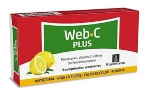 Web C Plus  8 Comprimidos | Antigripal + Cafeína
