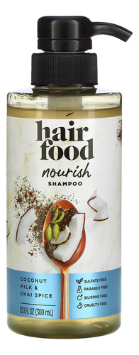  Hair Food, Champú Nutritivo, Leche De Coco Chai Spice, 10,1