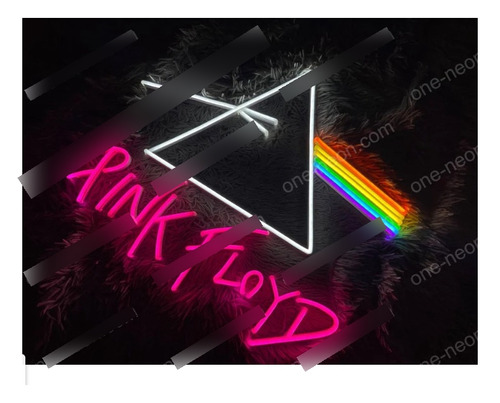 Letrero Led Neon Pink Floyd Ancho 80cm Luminoso