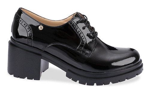 Zapato Oxford Mujer Sintetico Negro Piazza