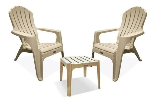 2 Sillones Para Exterior Plasticos Country + Mesa Argenshop