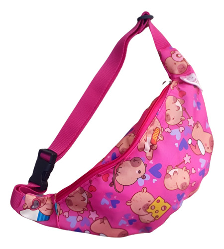 Riñonera Etérea Truckers En Cordura Liviana Fucsia Capibara