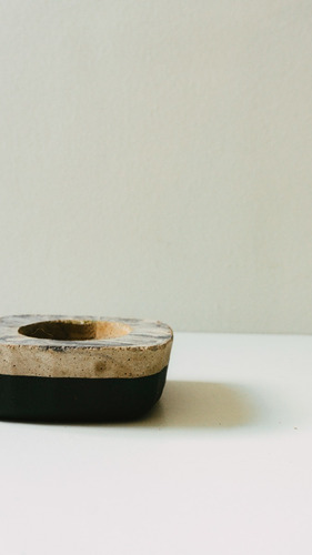Imagem 2 de 10 de Vaso Cachepot Artesanal Feito De Cimento | Mármore Preto P3