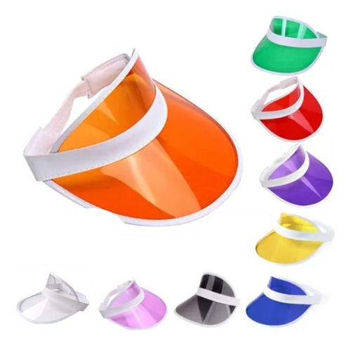 Visera De Cotillon Retro Transparente X 1 - Varios Colores