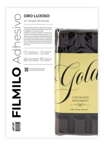 Filmilo Adhesivo Oro Lujoso Dorado A4 Vinilo Metalizado X100