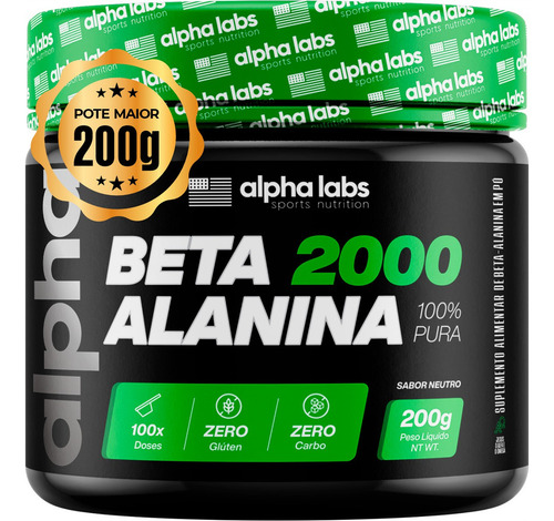 Betalanima 100% Pure 200g Sabor Natural + Carnosin Muscular Sabor Sem Sabor Alpha Labs