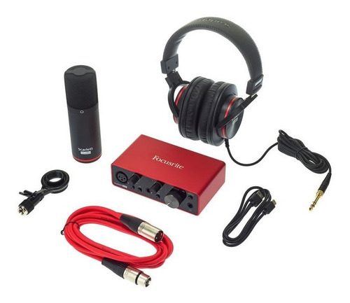 Focusrite Solo Estudio Mic + Interface + Fonos + Xlr 