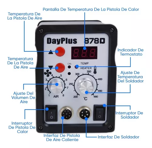 Estacion de Calor y Soldadura ESD 968, Control de Temperatura con