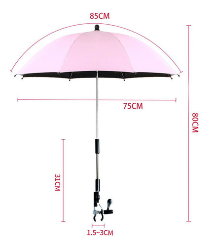 Parasol De Carrinho De Bebê Com Braçadeira, Guarda-chuva Com