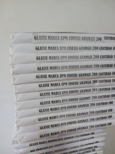 Papel Glasse Tamaño Carta 200 Gr/m 100 Unidades (Usado)