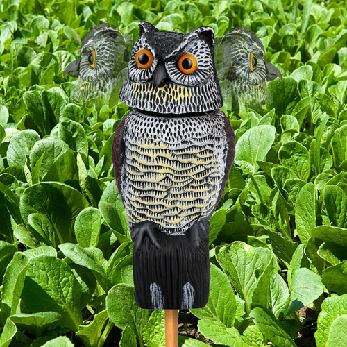 Búho Espantapájaros Electrónico con Cabeza Móvil GFU x 1 Unidad