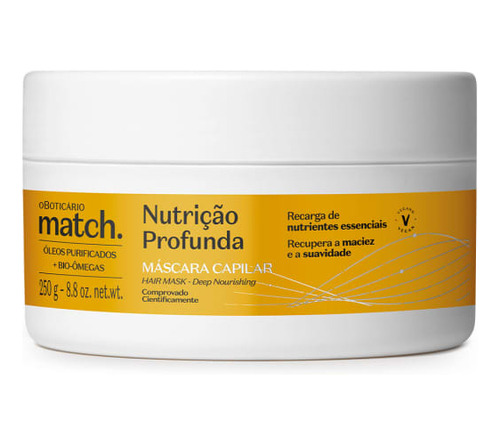 O Boticario Match Mascara Capilar Nutrição Profunda 250g