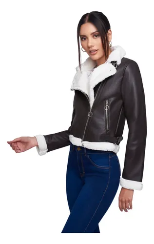 Chamarra vinipiel mujer negra new arrivals