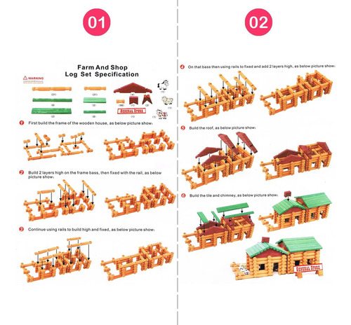 Juego De Bloques Joqutoys 170 Piezas Troncos De Construcc...