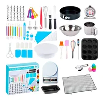 Comprar Kit Repostería Completo 105pcs Set Pasteleria Plato Giratorio Moldes Antiadherentes Ensaladera Bowl Moldes Silicona Soplete Termometro Tamizador Gatillo Espatulas Decoracion Batidor Levys Bazar