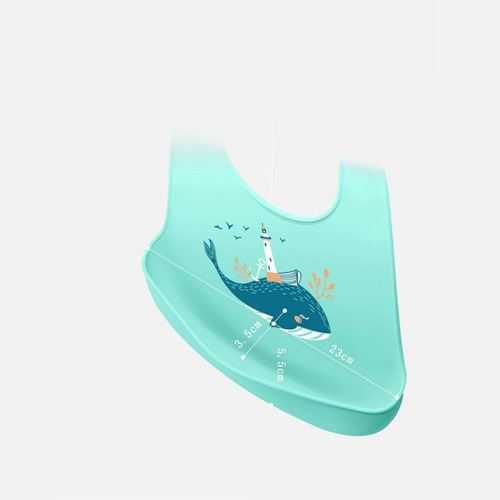 Babero Silicón Impermeable Ecológico Con Dibujo Para Bebe
