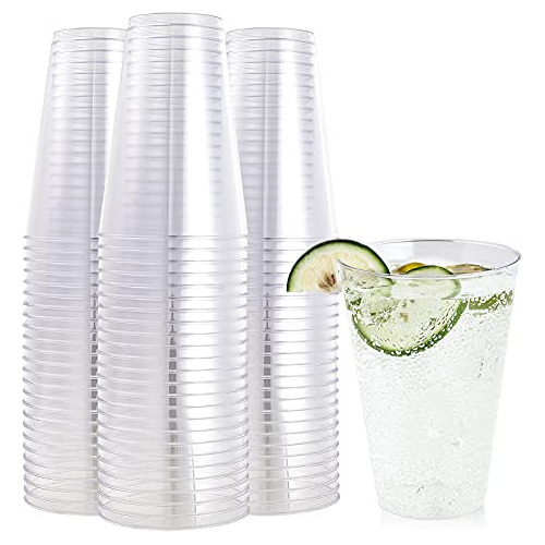 100 Paquete Vasos Plástico Transparente 14 Oz, Vasos P...