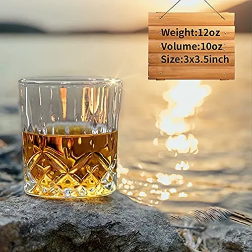 UPKOCH Juego de vasos de whisky de cristal: 4 vasos de whisky vintage,  vasos de whisky, vasos de cristal, copas de cóctel para bar