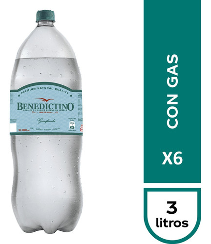 Agua Benedictino 3 Litros - Pack 6 Botellas - Elige Sabor
