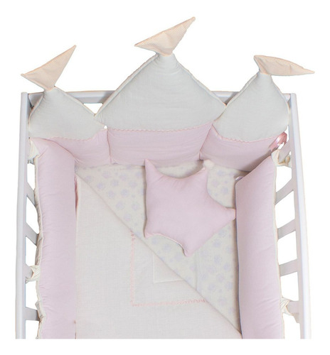Juego De Cuna Castillo Princesa Rosa 95 X 140 Cm Rosa Liso