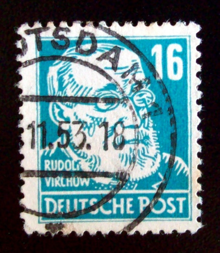 Alemania, Ddr - Sello Mi 332 Rudolf Virchow 16pf Usado L4569